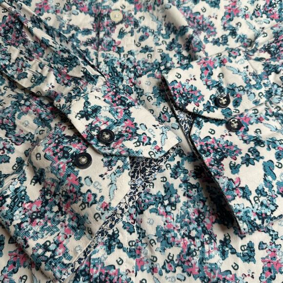 Duchamp Floral Blue and Purple Men's Shirt Slim Fit - Picture 6 of 8